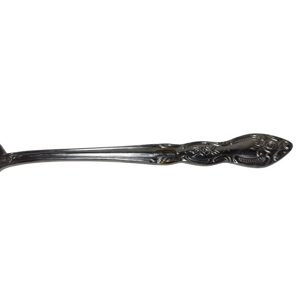 Rogers Stainless Steel Serving Fork Floral Pattern Made In Korea‎ Eight Inches